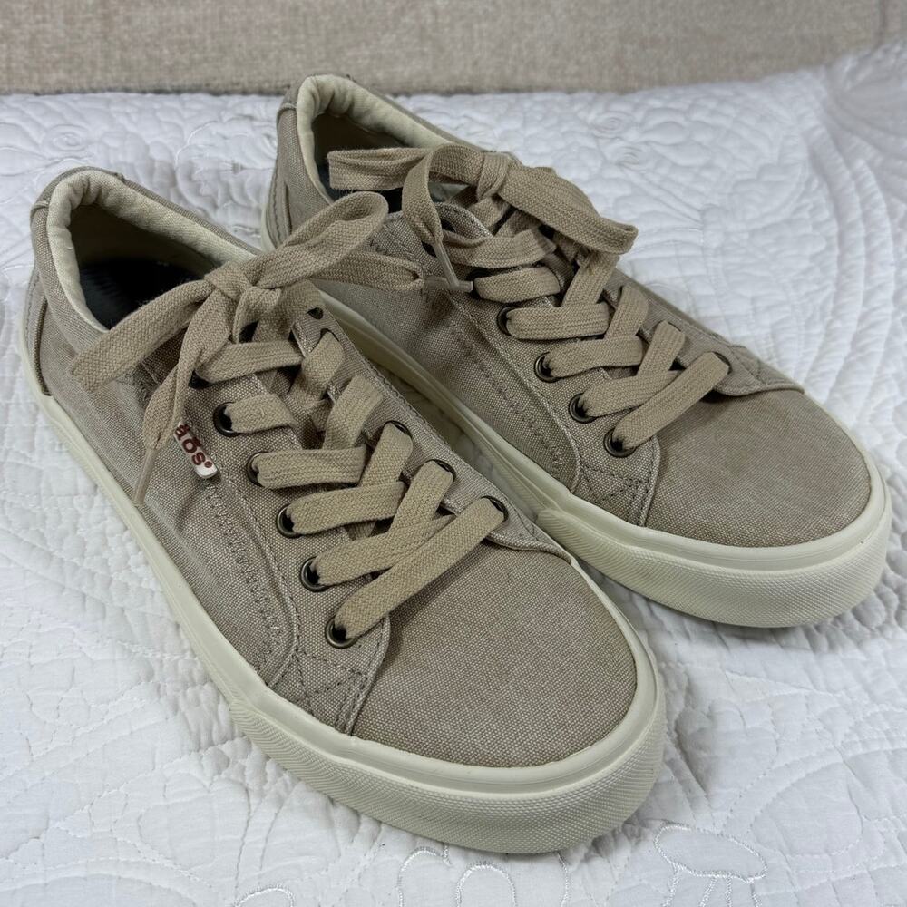 Taos Walk Hero Women 7.5 Tan Comfort Walking Sneakers Casual Travel Shoe